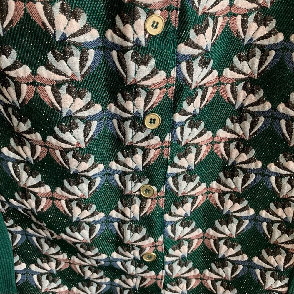 Anthropologie Green Floral Pencil Skirt - Picture 5 of 6